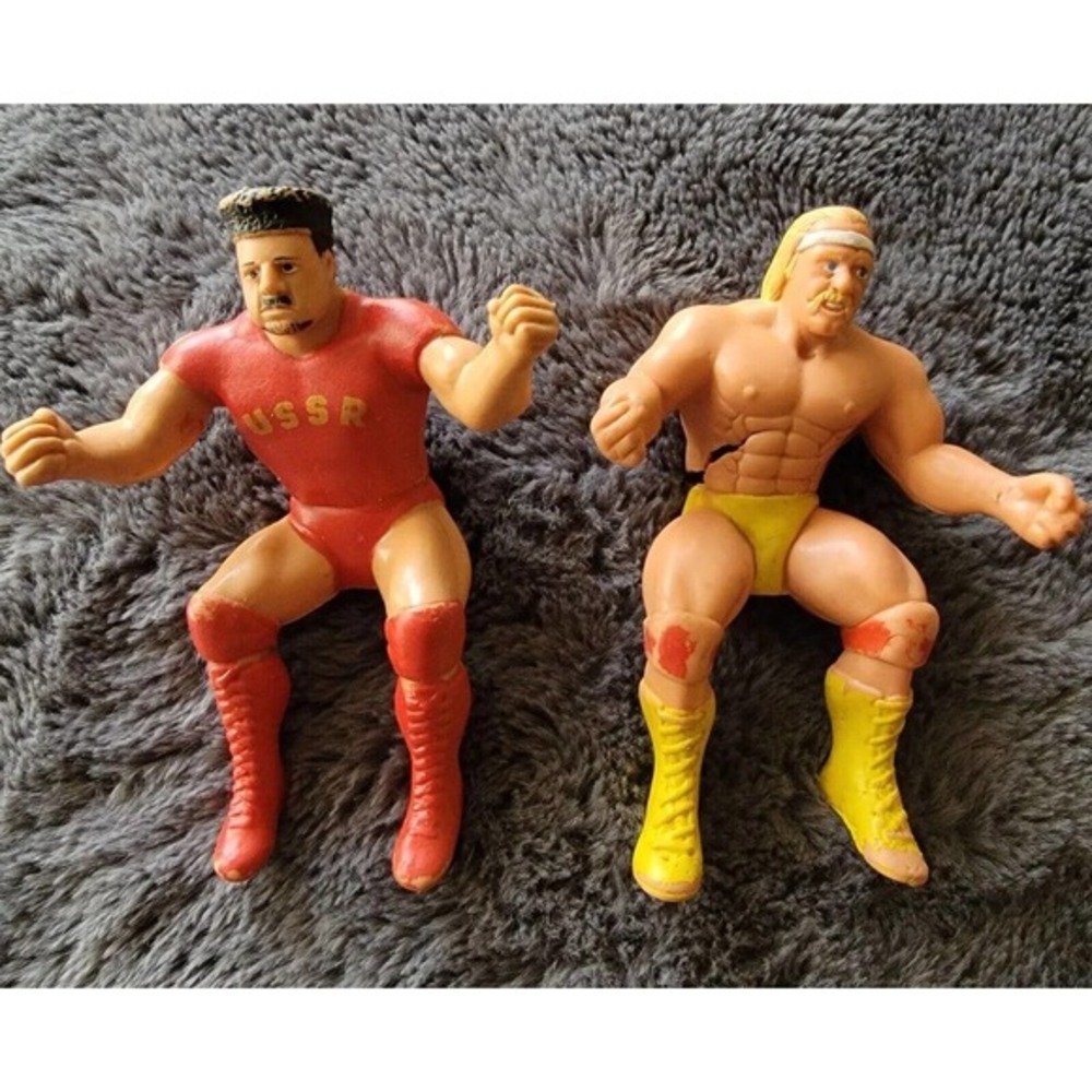 Vintage 80s WWF LJN Thumb Wrestler - Nikolai Volkoff - Hulk Hogan 1985 Toy